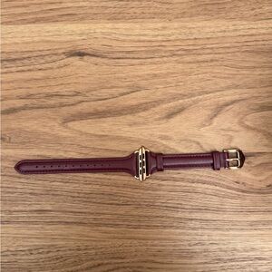 Elegant Burgundy Leather Women's Watch